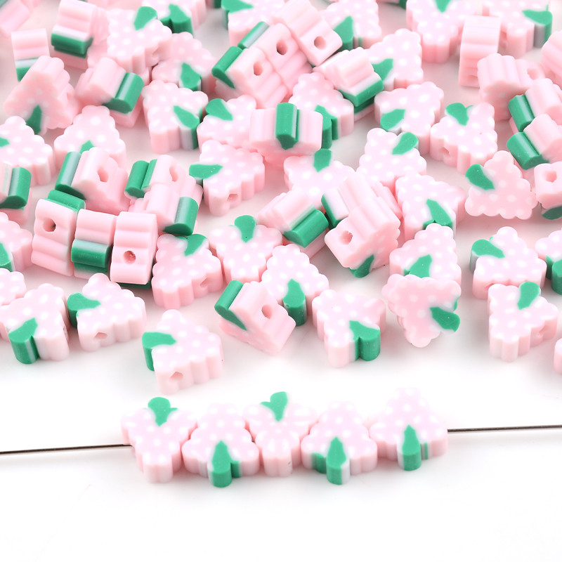 30 kom/Parta Ružičasti čips od grožđa Voće Perle od polimerske gline Labave perle odstojnika za izradu nakita Dodaci za DIY narukvice