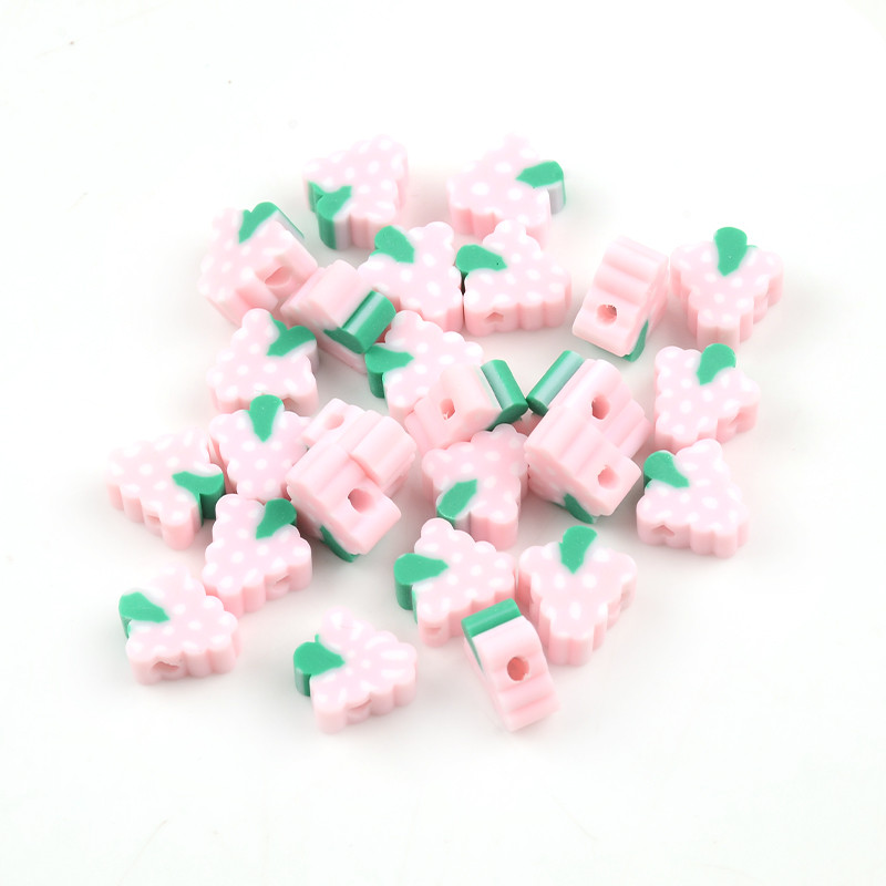 30 kom/Parta Ružičasti čips od grožđa Voće Perle od polimerske gline Labave perle odstojnika za izradu nakita Dodaci za DIY narukvice