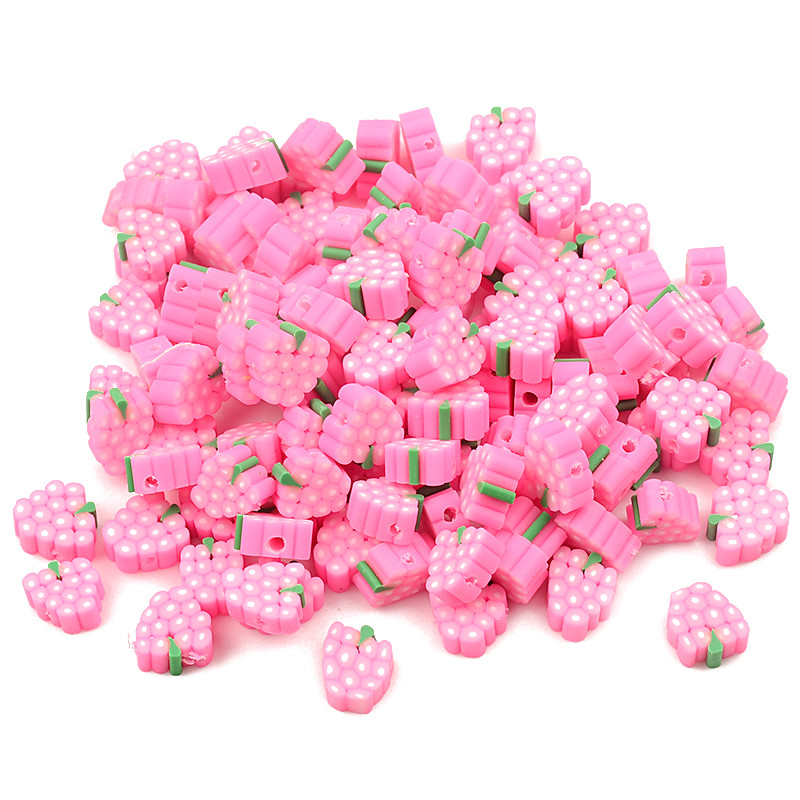 30 vnt./stal. Rožiniai vaisių karoliukai polimero molio karoliukai, skiltelės, palaidi tarpiniai karoliukai papuošalams gaminti „pasidaryk pats“ rankų darbo apyrankės Priedai