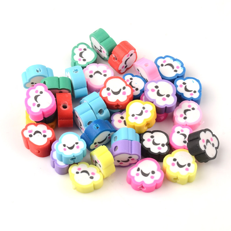 30 kom/lot šareni oblaci osmijeha perle od polimerske gline labave perle za odstojnike za izradu nakita Narukvica DIY dodaci za nakit od perli