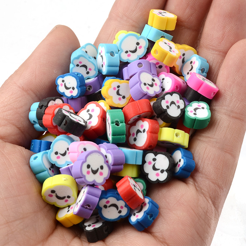 30 kom/lot šareni oblaci osmijeha perle od polimerske gline labave perle za odstojnike za izradu nakita Narukvica DIY dodaci za nakit od perli