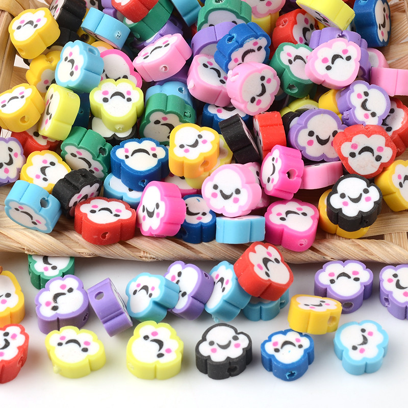 30 kom/lot šareni oblaci osmijeha perle od polimerske gline labave perle za odstojnike za izradu nakita Narukvica DIY dodaci za nakit od perli