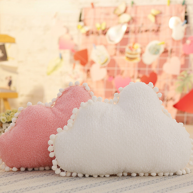 Oblak Plišani jastuk Ružičasto bijeli Punjeni mekani jastuk za bacanje zvijezda Moon Cushion Baby Kids Jastuk Sofa Home Decor Jastuk i jastuk za djevojčice