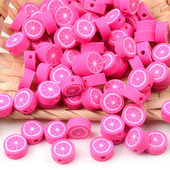 30pcs/Lot Rose Red Lemon Chips Voćne perle od polimerske gline Labave perle s odstojnicima za izradu nakita Dodaci za DIY narukvice