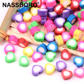 Otprilike 10 mm raznobojna perla u obliku srca, mekana glinena perla za izradu nakita, narukvica, ogrlica, uradi sam