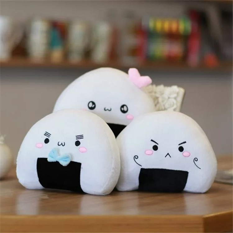 Aranyos plüss mini rizsgolyó párna Kawaii puha japán sushi párna töltött plüss játék Aranyos labda A második elem gombóc baba