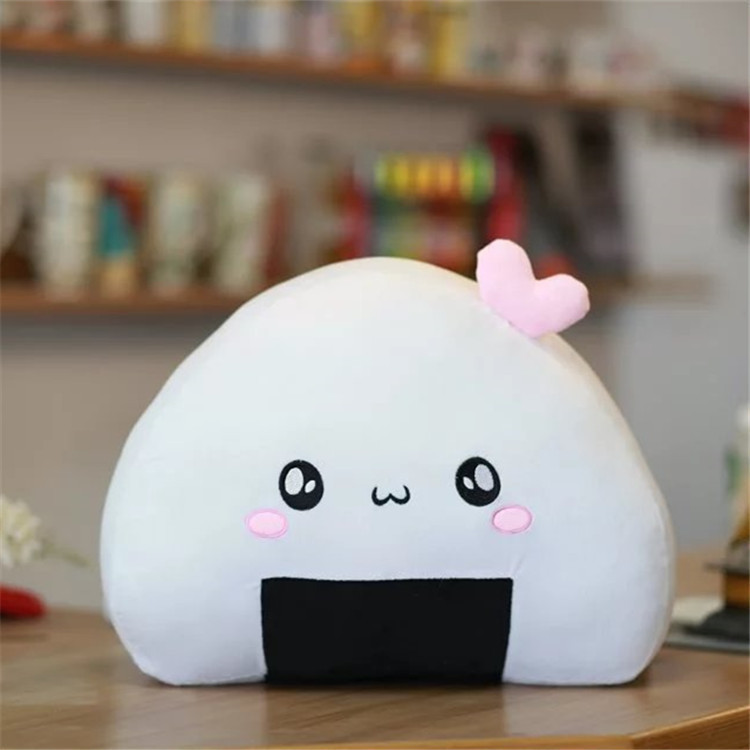 Aranyos plüss mini rizsgolyó párna Kawaii puha japán sushi párna töltött plüss játék Aranyos labda A második elem gombóc baba
