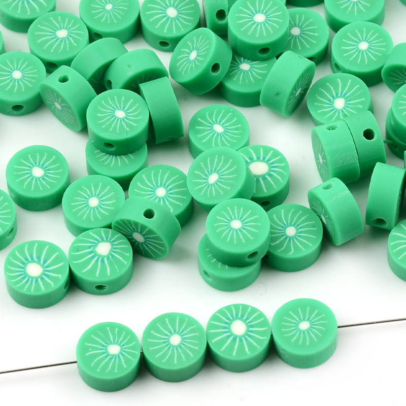 30 kom/Part Zeleni čips od kivija Voće Perle od polimerske gline Rasute perle odstojnika za izradu nakita DIY dodaci za narukvice