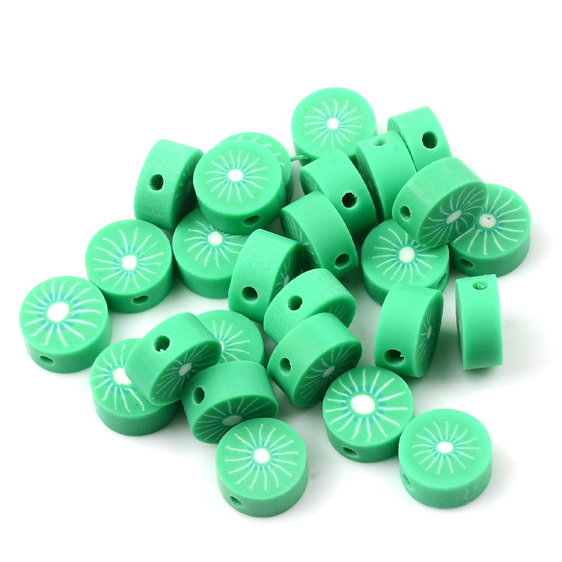 30 kom/Part Zeleni čips od kivija Voće Perle od polimerske gline Rasute perle odstojnika za izradu nakita DIY dodaci za narukvice