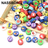 Madingi spalvingi vandenyno raštai plokščiai apvalios formos minkšti moliniai karoliukai papuošalams gaminti apyrankės karoliai „pasidaryk pats“