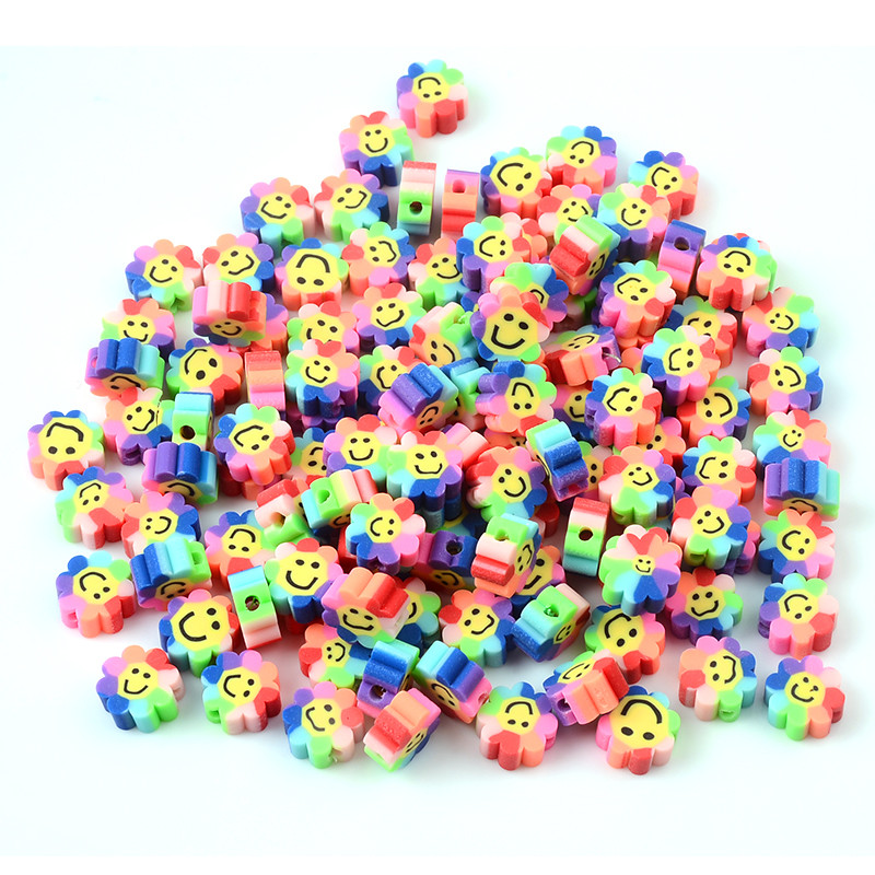 30 kom/Part Perle za osmijeh u obliku Sunčanog cvijeta Perle od polimerske gline za izradu nakita Rasute razmaknice Perle DIY Dodaci za narukvice