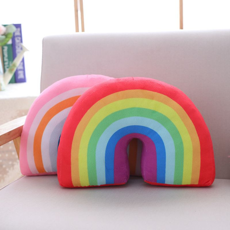 1 τεμ. Παιδικό ουράνιο τόξο U σχήμα μαξιλαριού Μαξιλάρι λαιμού Στήριγμα κεφαλιού Λούτρινο παιχνίδι ύπνου Διακόσμηση παιδικού δωματίου