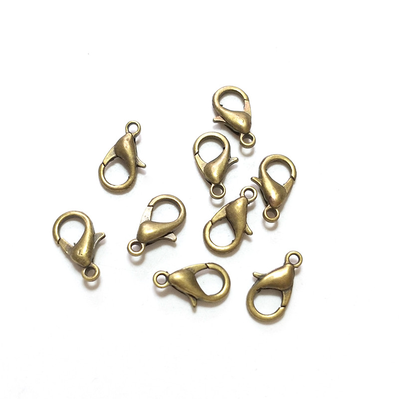 Nauji 12 mm 20 vienetų / maišelis Omarų segtukai Auksas Senovinė bronza Pasidaryk pats metaliniai papuošalai Apyrankės radiniai Priedai