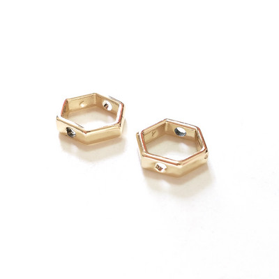 2021 m. Nauji 10 vienetų / maišelis 12 mm aukso vario metalo apvalios didelės skylės karoliukai viduryje gali dėvėti karoliukus „pasidaryk pats“ papuošalų priedai