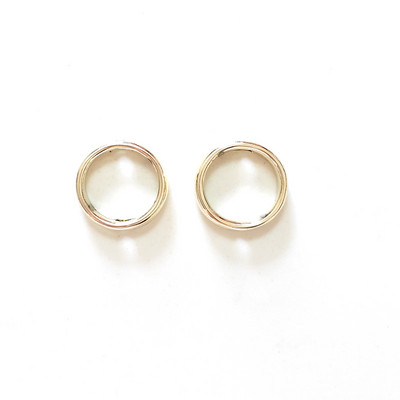 2021 m. Nauji 10 vienetų / maišelis 12 mm aukso vario metalo apvalios didelės skylės karoliukai viduryje gali dėvėti karoliukus „pasidaryk pats“ papuošalų priedai