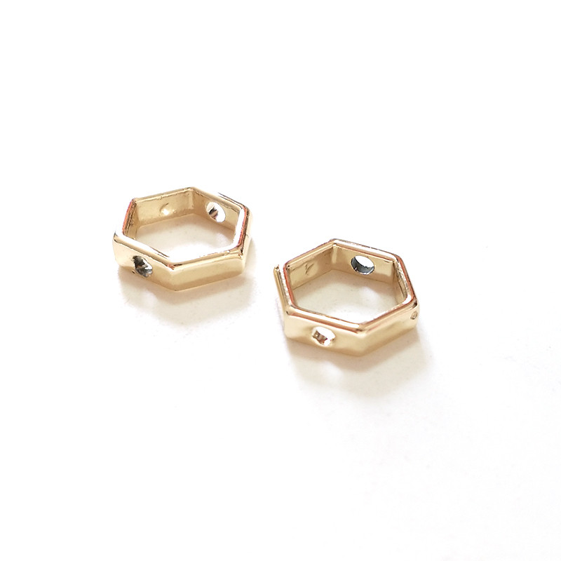 2021 m. Nauji 10 vienetų / maišelis 12 mm aukso vario metalo apvalios didelės skylės karoliukai viduryje gali dėvėti karoliukus „pasidaryk pats“ papuošalų priedai