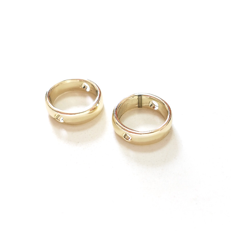 2021 m. Nauji 10 vienetų / maišelis 12 mm aukso vario metalo apvalios didelės skylės karoliukai viduryje gali dėvėti karoliukus „pasidaryk pats“ papuošalų priedai