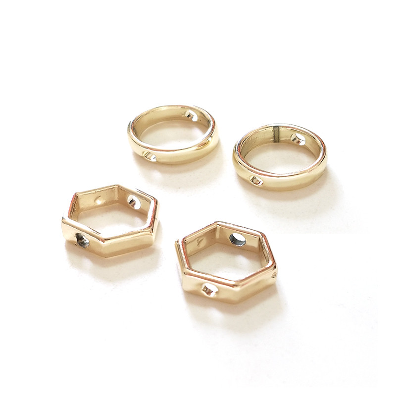 2021 m. Nauji 10 vienetų / maišelis 12 mm aukso vario metalo apvalios didelės skylės karoliukai viduryje gali dėvėti karoliukus „pasidaryk pats“ papuošalų priedai