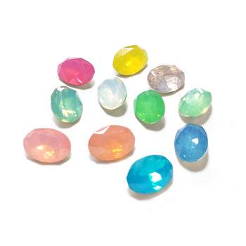 Νέα 20 τεμάχια/παρτίδα 13*18mm Candy Color Ρητίνη Οβάλ Σχήμα Ρητίνη Rhinestone Beads DIY Κοστούμια κοσμήματα
