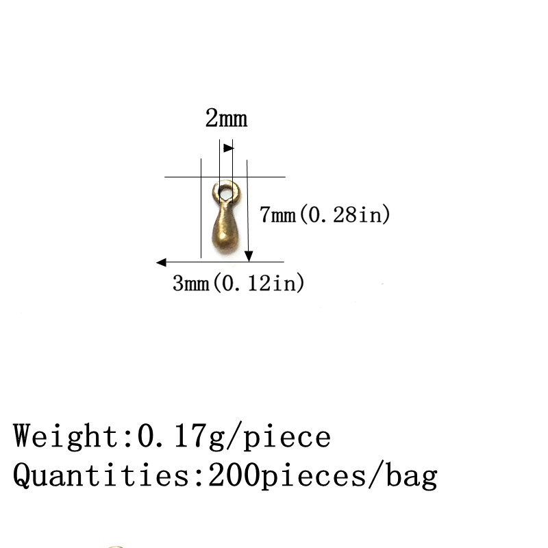Novi 200 komada/vrećica 3*7MM Nakit Metalni lančić za produžavanje repa od legure cinka Vodeni privjesak za DIY nakit Narukvice Dodaci