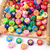 30 vnt. / partijoje 10 mm šypsenėlių karoliukai gėlių formos polimeriniai moliniai karoliukai papuošalams gaminti molio tarpiklio karoliukai „pasidaryk pats“ rankų darbo priedai