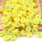 30 kom/lot žuti čips od kivija, perle od polimerske gline, labave perle za odstojnike za izradu nakita Dodaci za DIY narukvice