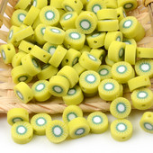 30 vnt / partija Mieli kivi traškučiai vaisių polimero molio karoliukai laisvi tarpiniai karoliukai papuošalams gaminti pasidaryk pats apyrankės papuošalai