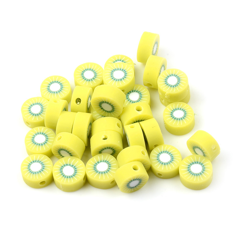 30 vnt / partija Mieli kivi traškučiai vaisių polimero molio karoliukai laisvi tarpiniai karoliukai papuošalams gaminti pasidaryk pats apyrankės papuošalai