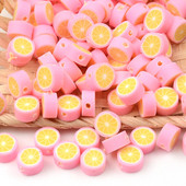 30 vnt. / siunta Gražūs citrinų drožlės vaisiai polimeriniai moliniai karoliukai laisvi tarpiniai karoliukai papuošalams gaminti „pasidaryk pats“ apyrankių priedai