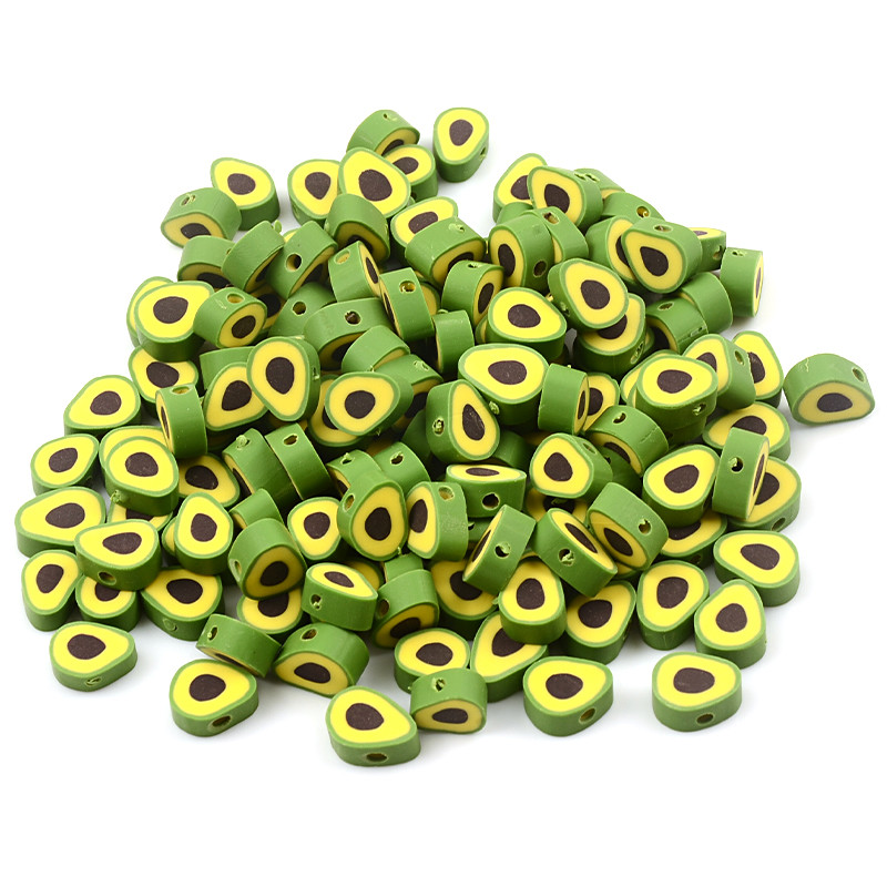 30 buc. margele distanțiere din argilă de 10 mm margele în formă de avocado margele din lut polimeric pentru fabricarea de bijuterii, accesorii lucrate manual DIY