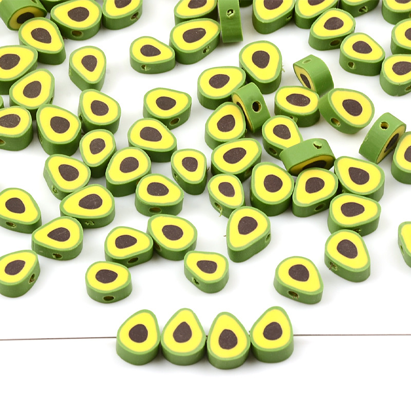 30 buc. margele distanțiere din argilă de 10 mm margele în formă de avocado margele din lut polimeric pentru fabricarea de bijuterii, accesorii lucrate manual DIY
