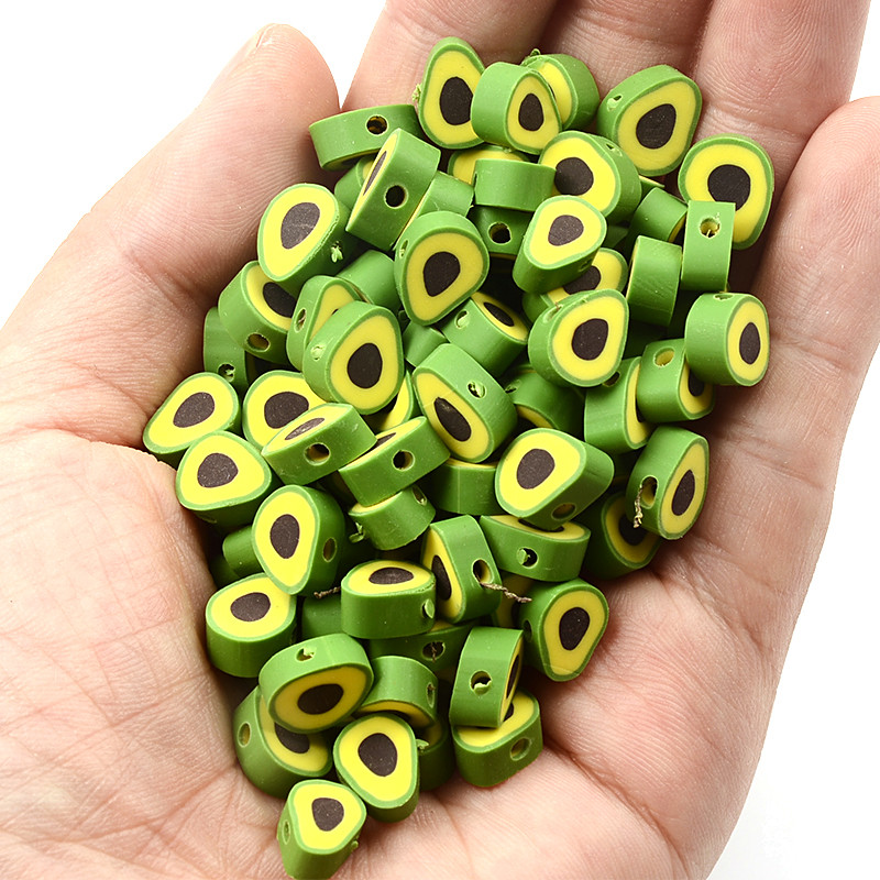 30 buc. margele distanțiere din argilă de 10 mm margele în formă de avocado margele din lut polimeric pentru fabricarea de bijuterii, accesorii lucrate manual DIY