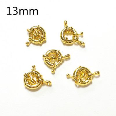 Naujas 10 vienetų / maišelis 11 mm 13 mm auksinis apvalus raktikaulio kaklo užsegimas "pasidaryk pats" papuošalų priedai Nemokamas pristatymas