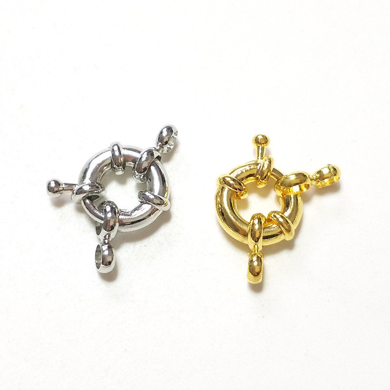 Naujas 10 vienetų / maišelis 11 mm 13 mm auksinis apvalus raktikaulio kaklo užsegimas "pasidaryk pats" papuošalų priedai Nemokamas pristatymas