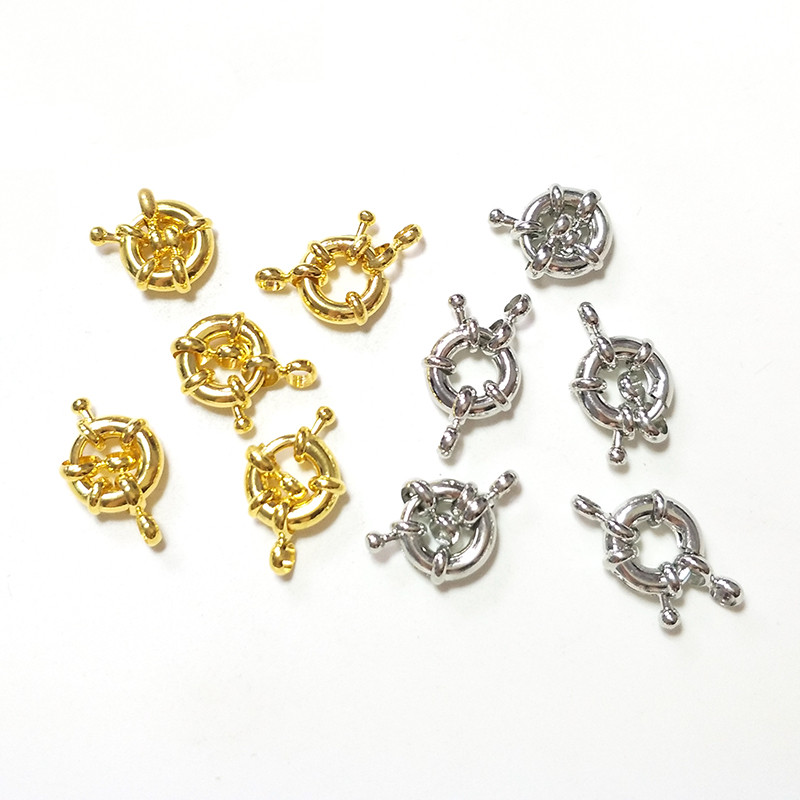 Naujas 10 vienetų / maišelis 11 mm 13 mm auksinis apvalus raktikaulio kaklo užsegimas "pasidaryk pats" papuošalų priedai Nemokamas pristatymas