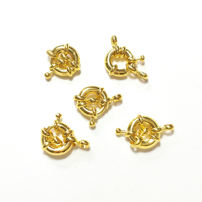 Naujas 10 vienetų / maišelis 11 mm 13 mm auksinis apvalus raktikaulio kaklo užsegimas "pasidaryk pats" papuošalų priedai Nemokamas pristatymas