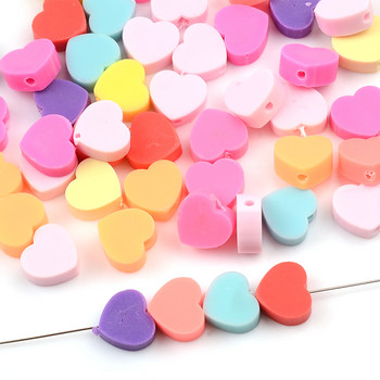 Цветни сърца Мъниста от полимерна глина Свободни дистанционни дискови мъниста за изработка на бижута Ръчно изработени аксесоари за гривни Направи си сам