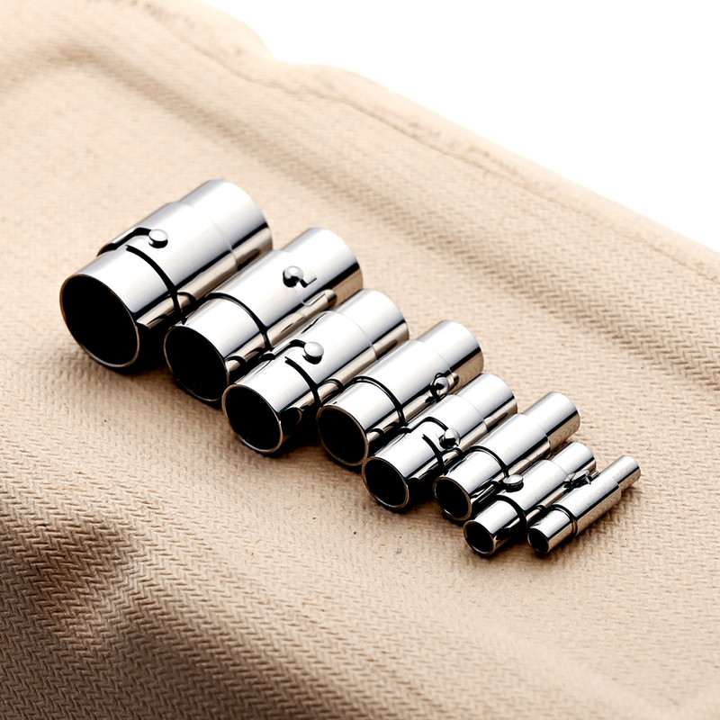 2 kom 2-10 mm od nehrđajućeg čelika Snažne magnetske sigurne kopče za zaključavanje Prikladne okrugle kožne uzice Konektori za narukvice Nalazi za izradu nakita