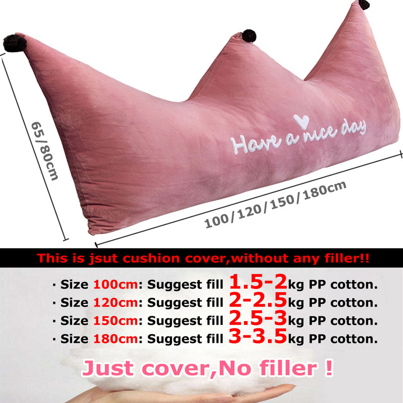 Bez punila Crown Bed Jastučnica Princess Prince Mekani perivi baršunasti kauč Dječji odrasli Krevet Uzglavlje Podno sjedalo Jastuk