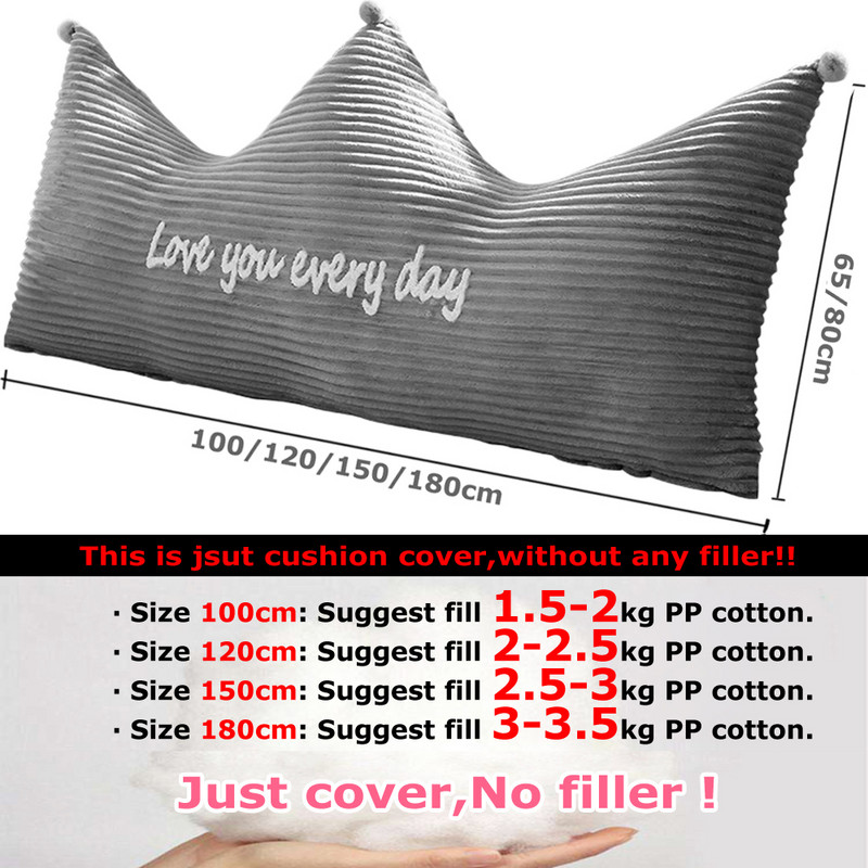 Be užpildų Pilka karūna pagalvėlės užvalkalas Minkštas plaunamas aksominis lova sofa kūdikių galvūgalio grindys sėdynės pagalvė tatami namų dekoracija