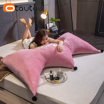 OTAUTAU Princess χαριτωμένη ροζ βελούδινη κορώνα μαξιλαροθήκη χωρίς γέμιση κρεβατιού Διακόσμηση κεφαλιού Πλάτη πλάτης Μαξιλάρι κάλυμμα μαξιλαριού