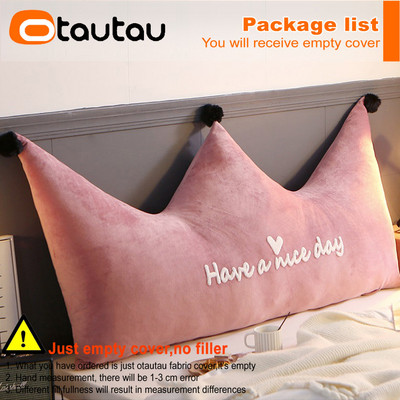 OTAUTAU Princess slatka ružičasta baršunasta kruna jastučnica bez ukrasa za krevet Naslon za glavu Naslon za leđa Navlaka za jastuk
