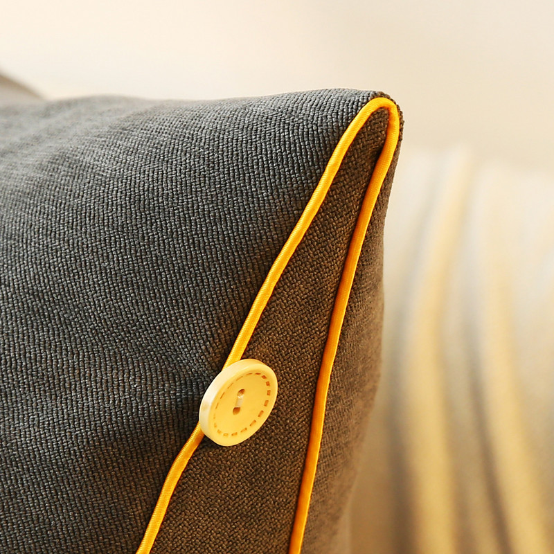 Nagy, egyszínű hímzett háromszög párna, puha plüss ékes kanapéágy háttámla olvasópárna, háttámla párna ágyhoz