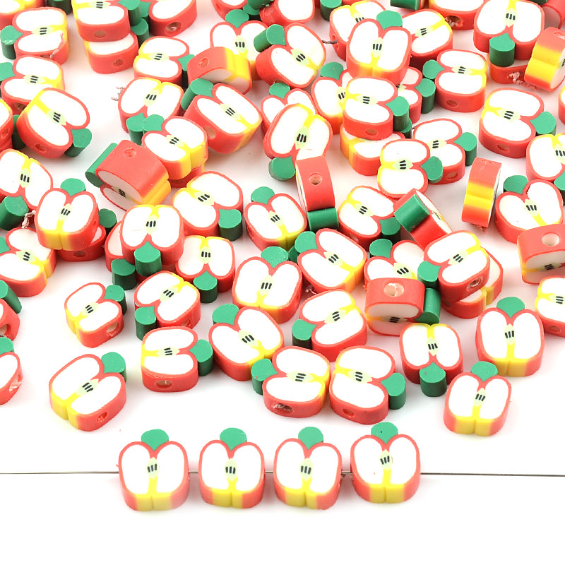 30 kom/komplet 10 mm šarene voćne perle perle od polimerske gline labave perle odstojnika za izradu nakita DIY pribor za narukvice