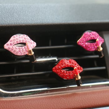 Air Outlet Aromatherapy Clip Car Perfume Clip Diamond Red Lips Clips Άρωμα Αποσμητικό αέρα Κλιπ Κλιματισμός Αξεσουάρ