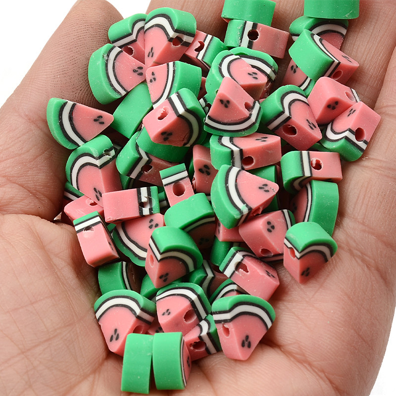30 kom/lot čips od lubenice, voćne perle od polimerske gline, labave perle za odstojnike za izradu nakita Dodaci za DIY narukvice