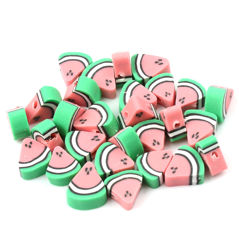 30 kom/lot čips od lubenice, voćne perle od polimerske gline, labave perle za odstojnike za izradu nakita Dodaci za DIY narukvice