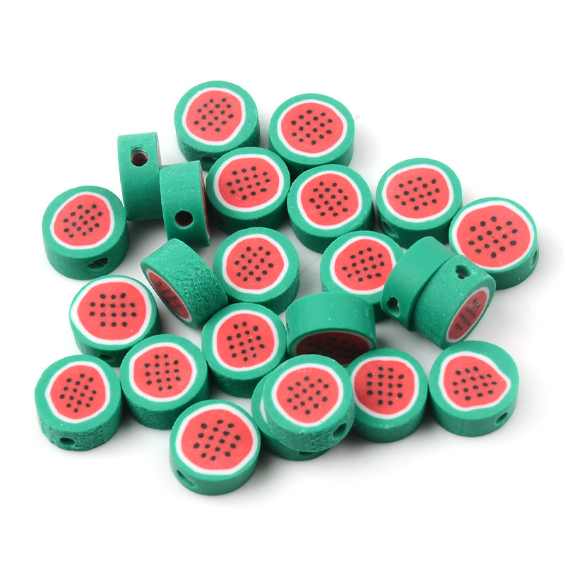 30 kom/komplet čipsa od lubenice, perle od polimerske gline, labave perle za odstojnike za izradu nakita. Narukvica DIY Jewely dodaci