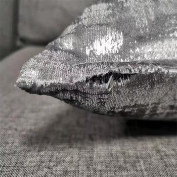 Γυαλιστερό ασημένιο φύλλο εκτύπωσης μόδας μαξιλαροθήκη καναπέ Διακοσμητικό κάλυμμα μαξιλαριού από βελούδο