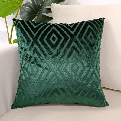 Tavaszi színek Jacquard geometrikus párnahuzat Kanapé Dekoratív vágás bársony díszpárnahuzat gyárból